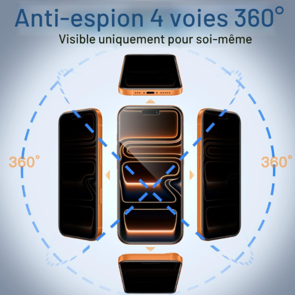 Apple Anticasse Premium Vitre Teintée 9H avec support de Pose Automatique