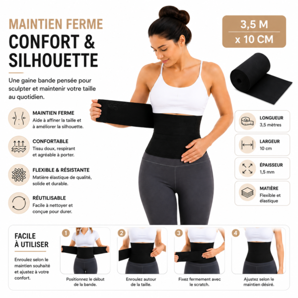 h GAINE BANDE™ – Ceinture de maintien & silhouette