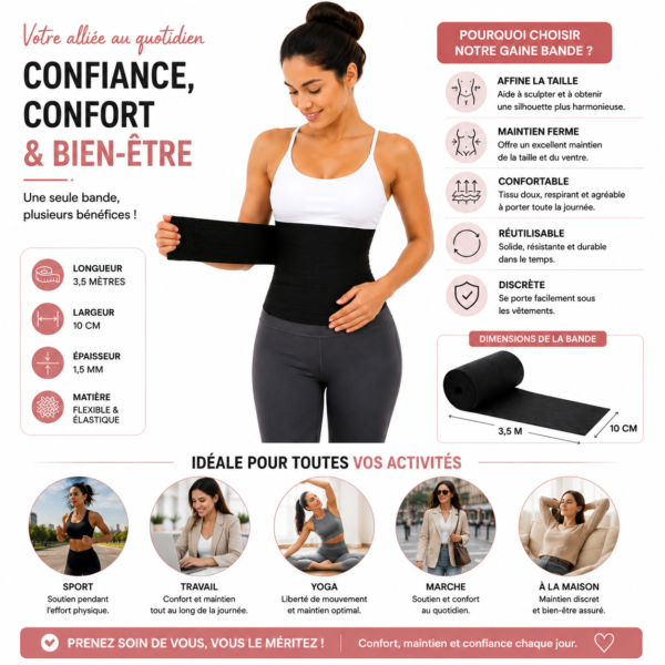o GAINE BANDE™ – Ceinture de maintien & silhouette