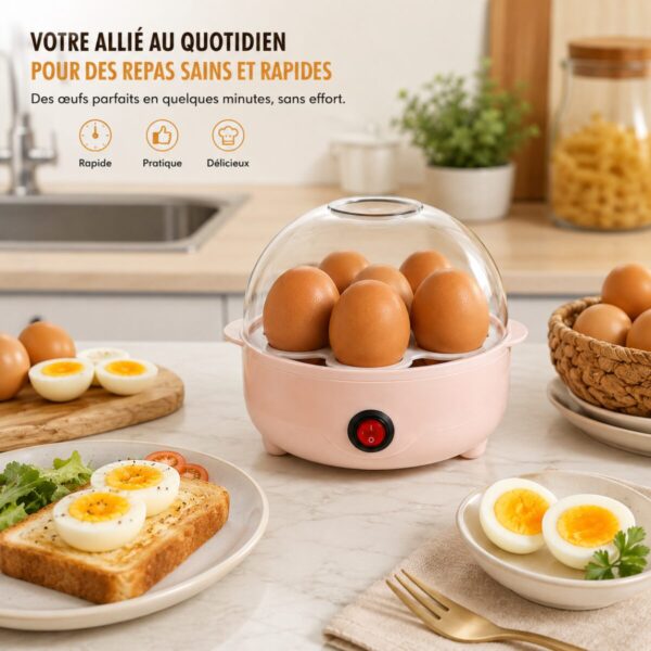 CUISEUR 4 Mini Cuiseur d’Œufs Électrique – Cuisson Rapide & Parfaite