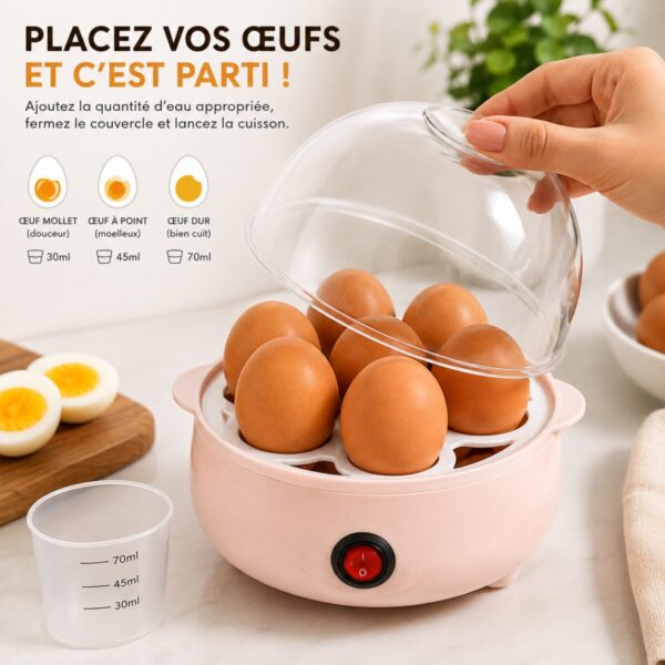 CUISEUR2 Mini Cuiseur d’Œufs Électrique – Cuisson Rapide & Parfaite